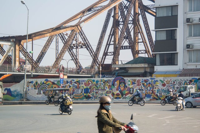 Red River retaining wall